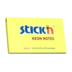 Notisar Stick´n Gul Neon 76x127mm 100 Blad