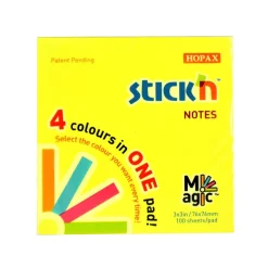Notisar Stick´n Magic Neon Mix Färg 76x76mm 100 Blad