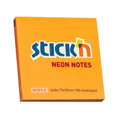 Notisar Stick´n Neon Mix Färg 76x76mm 100 Blad