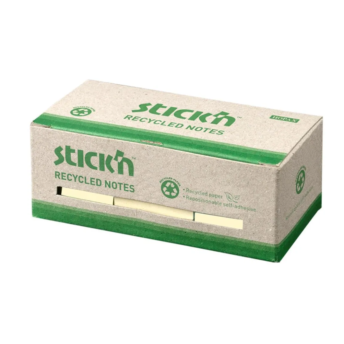 Notisar Stick´n 100% Recycled Gul 38x51mm 100 Blad