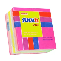 Notiskub Stick´n Neonfärg Rosa 51x51mm 250 Blad