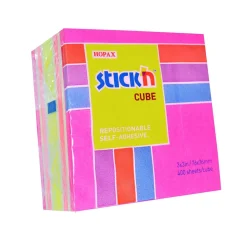 Notiskub Stick´n Pastell/Rosa Neon 76x76mm 400 Blad