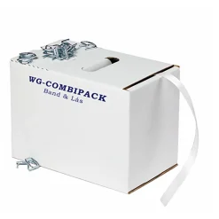 Packband VG-16 Allt-i-ett Vit 16mm x 200m + 80 spännen