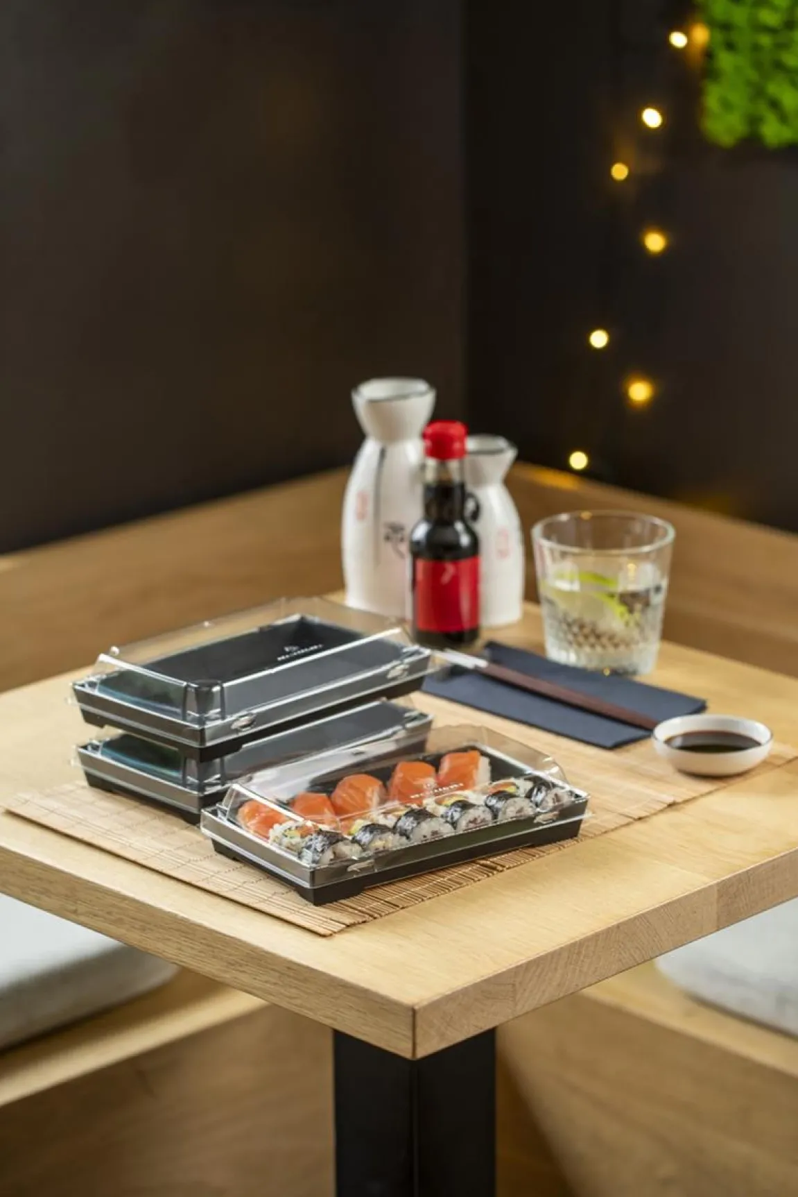 Pappersform Tray2Go Sushi Svart 191x111x22mm