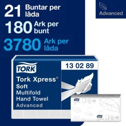 Pappershandduk Tork H2 Adv 2-lg 213x240mm