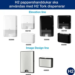 Pappershandduk Tork H2 Adv 2-lg 213x240mm