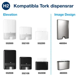 Pappershandduk Tork H2 Adv 2-lg 212x255mm
