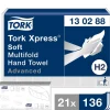 Pappershandduk Tork H2 Adv 2-lg 213x320mm