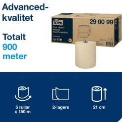 Pappershandduk Tork H1 Matic Adv 2-lg Natur 210mm x 150m