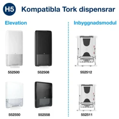 Pappershandduk Tork H5 PeakServe Uni 1-lg 201x225mm