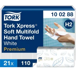 Pappershandduk Tork H2 Prem Soft 2-lg 210x340mm