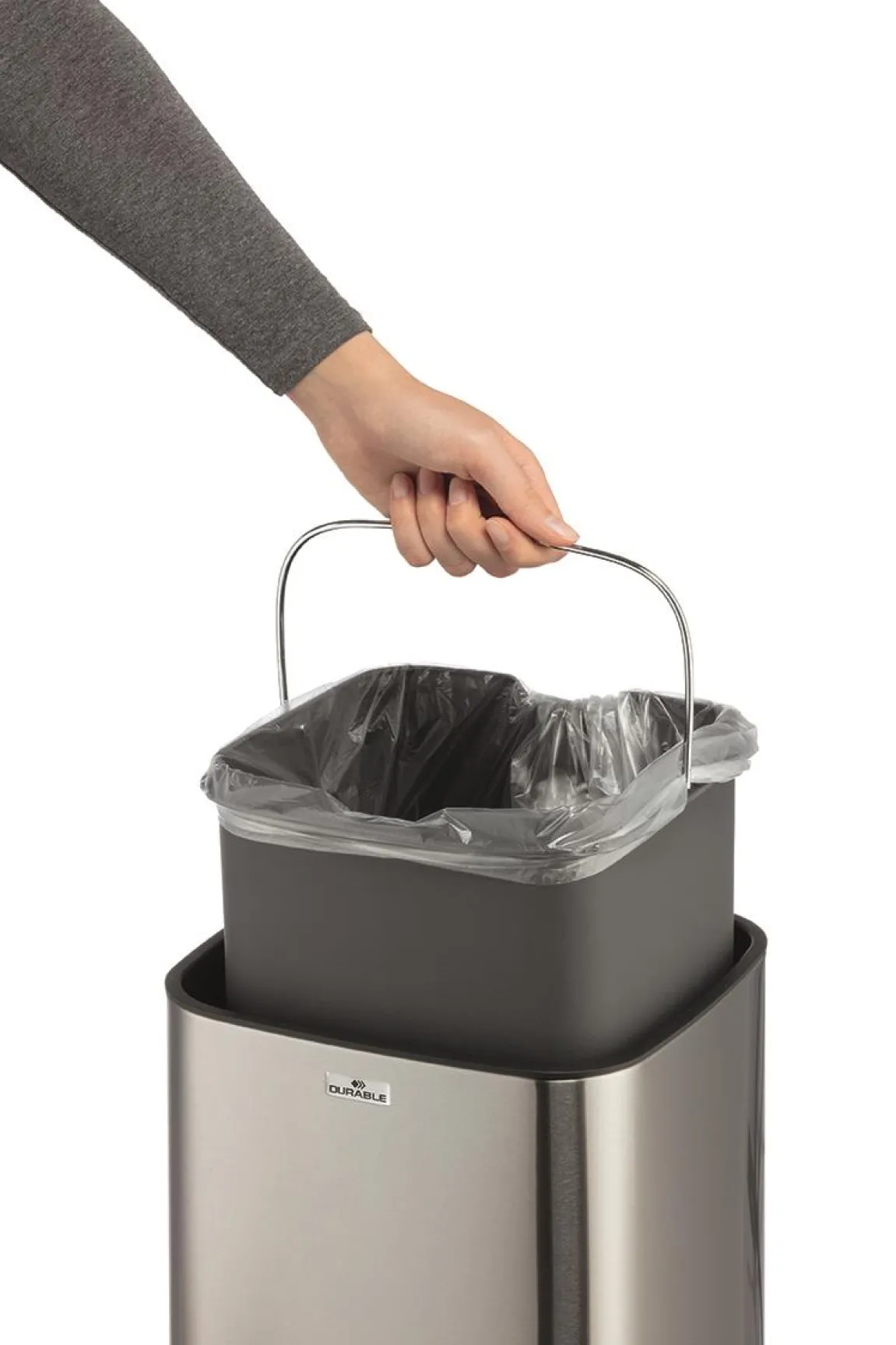 Papperskorg Durable No Touch Sensorstyrd Silver 12L