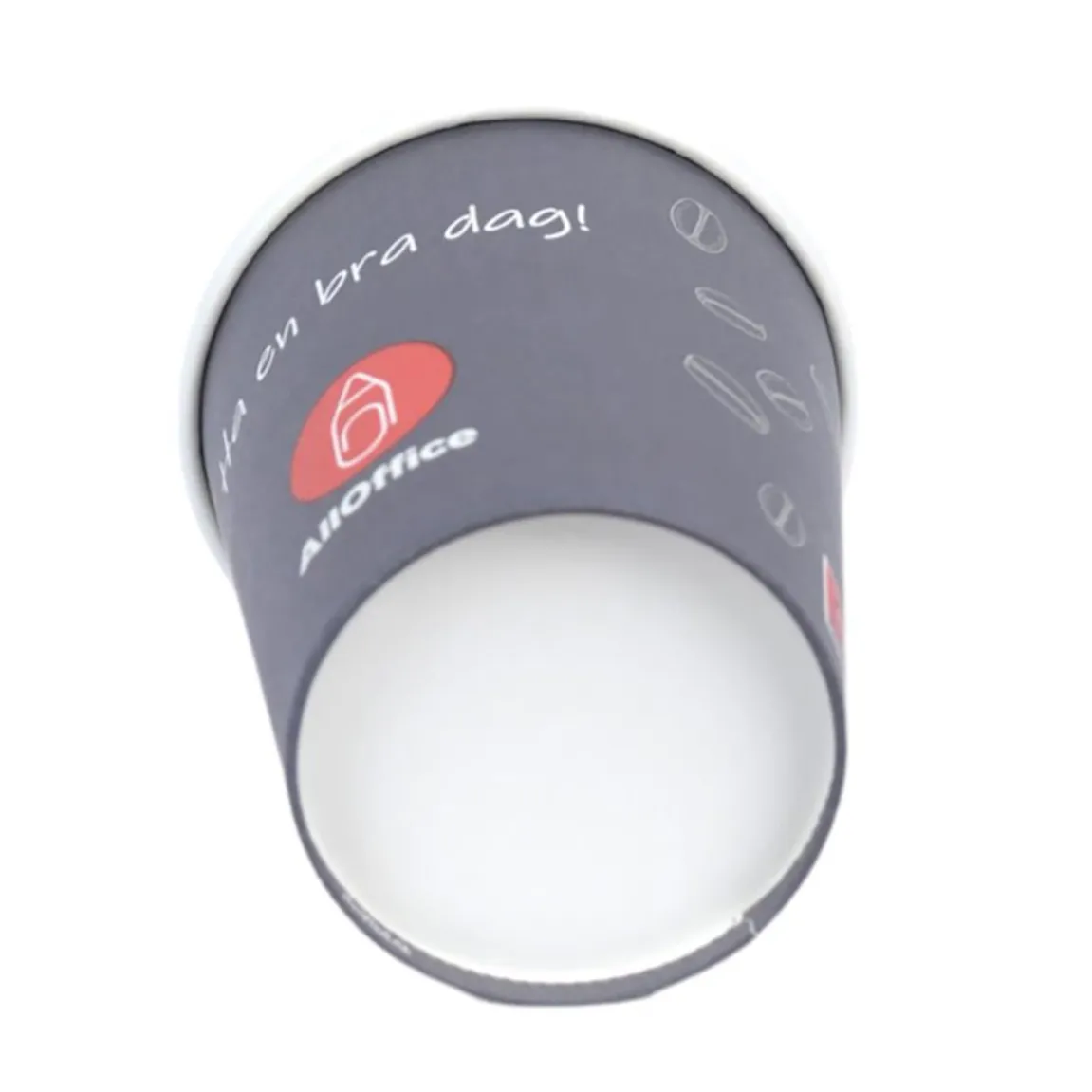 Pappersmugg AllOffice SW Grå 24cl