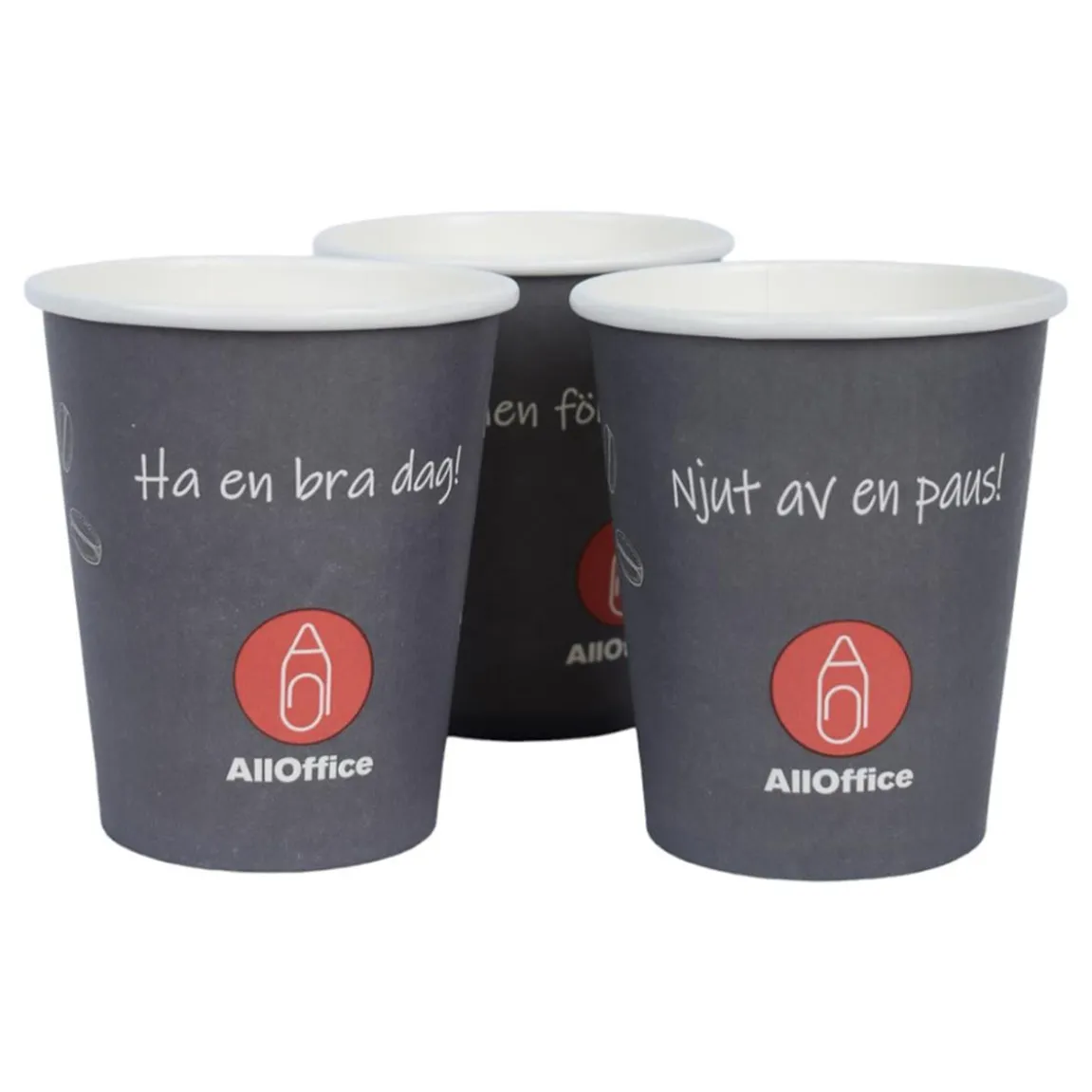 Pappersmugg AllOffice SW Grå 24cl