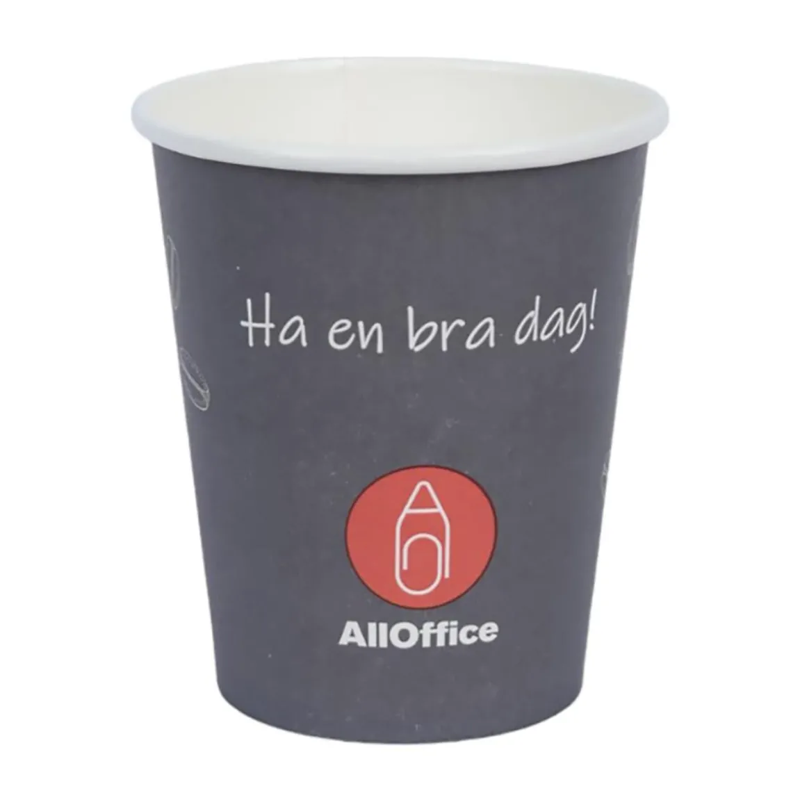 Pappersmugg AllOffice SW Grå 24cl