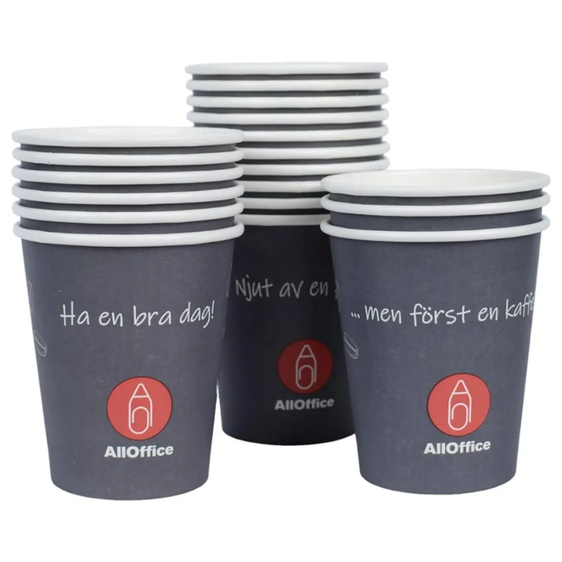 Pappersmugg AllOffice SW Grå 24cl