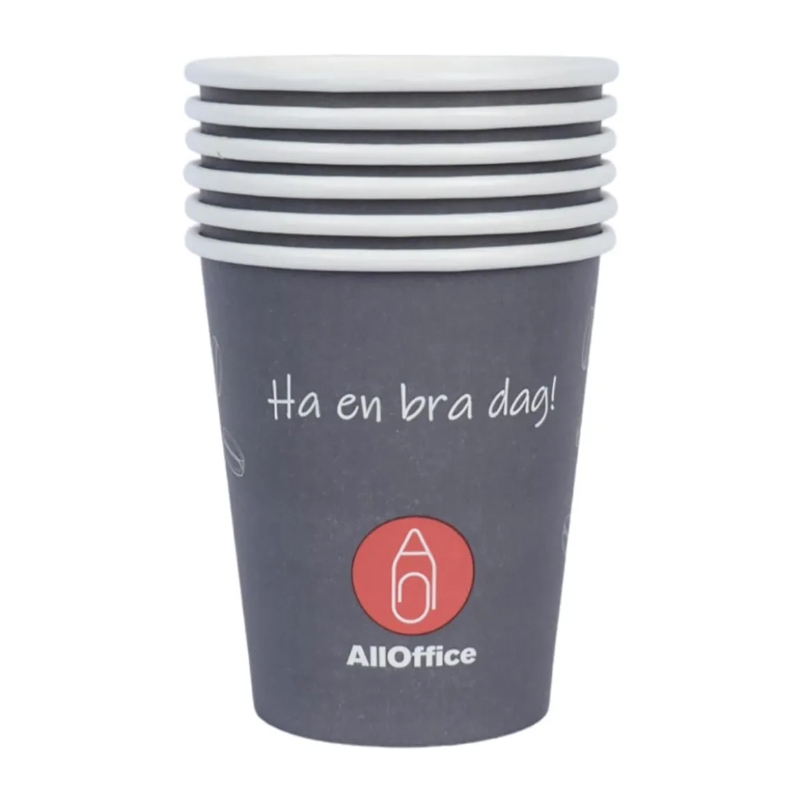 Pappersmugg AllOffice SW Grå 24cl