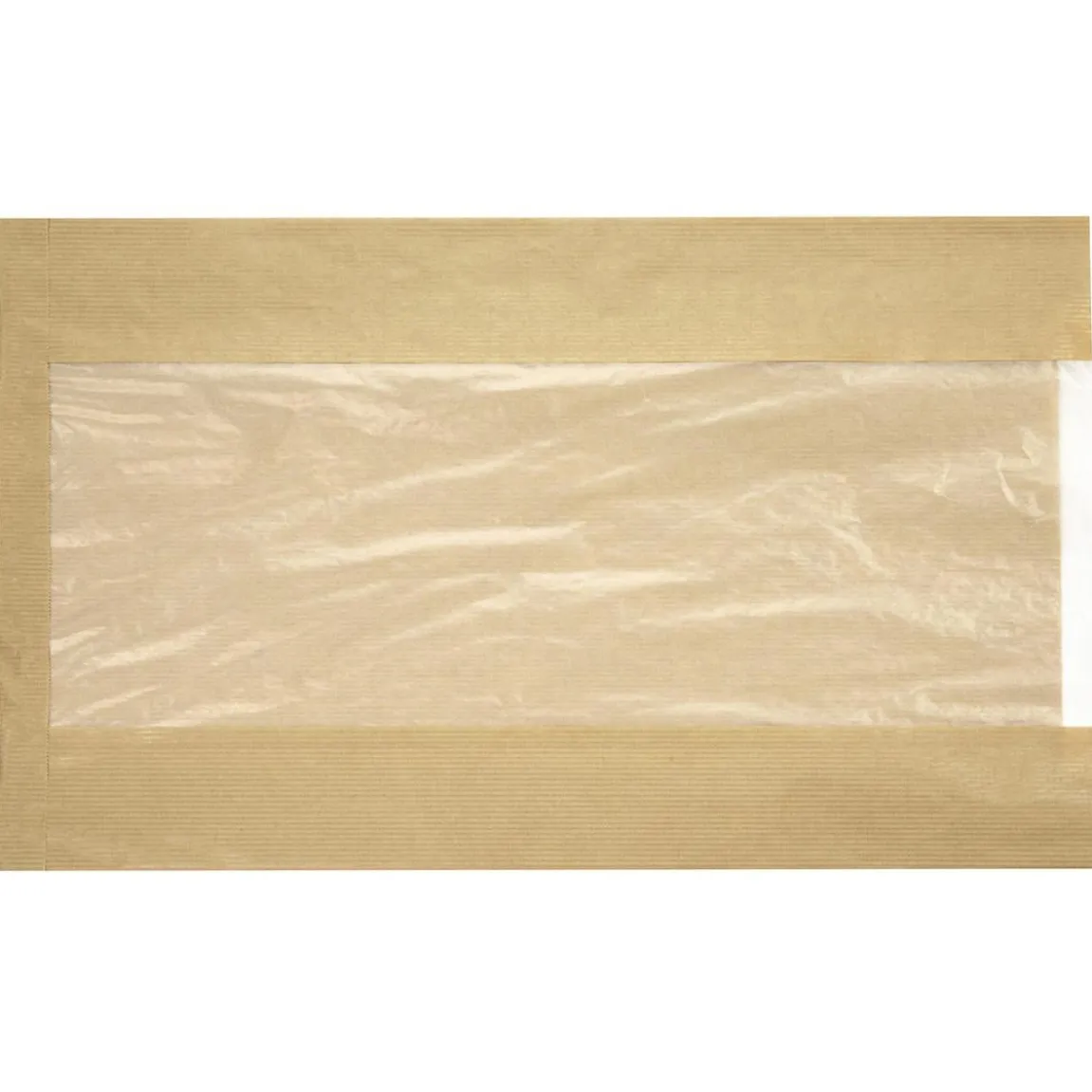 Papperspåse Plan Med Plastfönster Brun 270x75x450mm