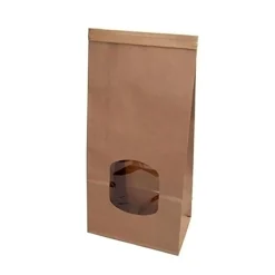 Papperspåse SOS Med Fönster Brun 115/72x260mm