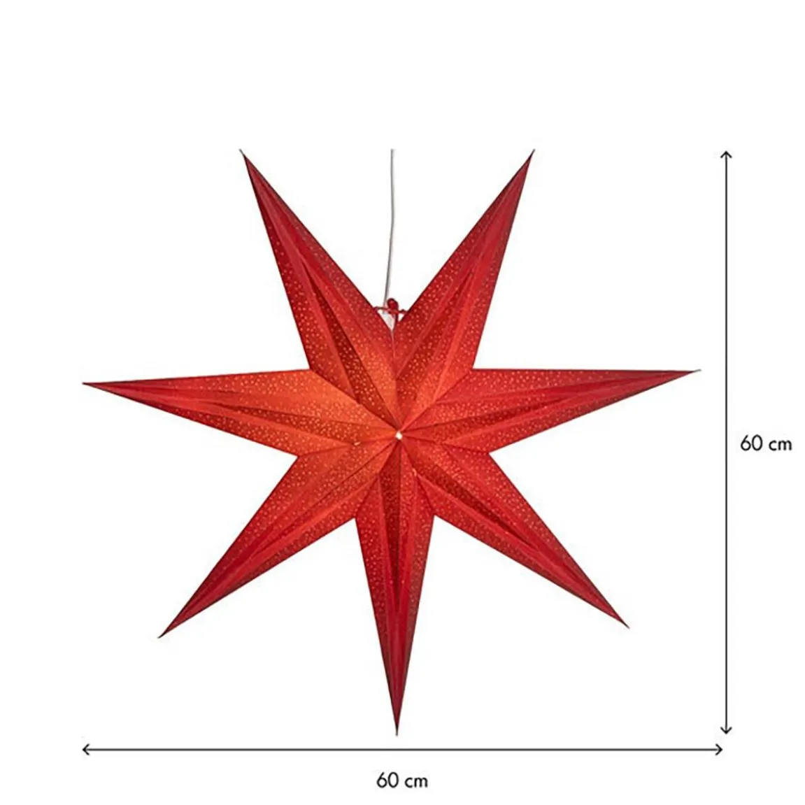 Pappersstjärna Star Trading Holly Röd 60cm