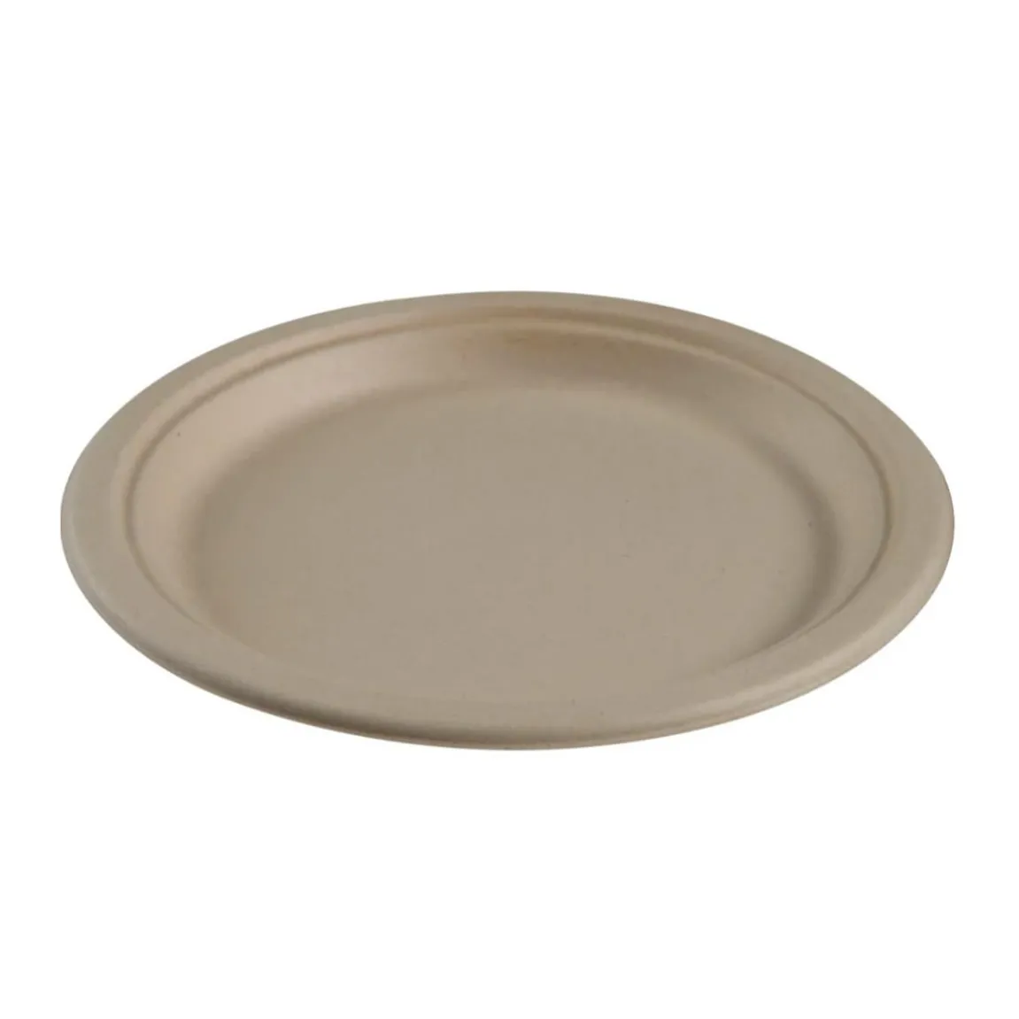 Papperstallrik Abena Flat Rund Bagasse Brun Ø23cm
