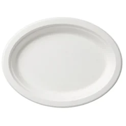 Papperstallrik Duni Flat Oval Bagasse Vit 26x19cm