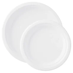 Papperstallrik Duni Flat Sockerrör Vit Ø17cm