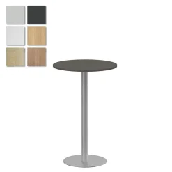Pelarbord Lanab Björk/Silver Ø700 H1100mm