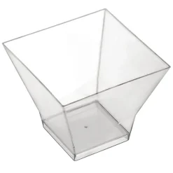 Plastbägare Fyrkantig PS Klar 62x62x60mm 120ml