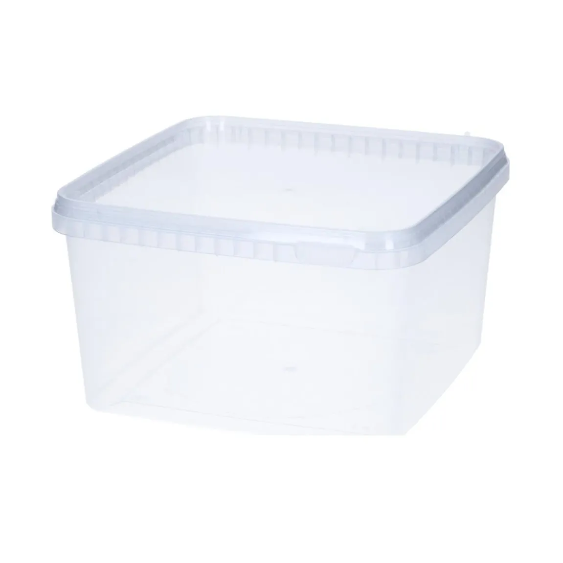 Plastburk Med Slätt Lock PP Klar 185x185x115mm 3000ml