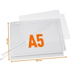 Plastficka Durable Vattentålig Buntband Transparent A5
