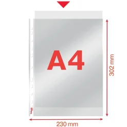 Plastficka Esselte PP 0,105mm Klar A4