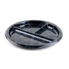 Plasttallrik 3-fack rPET Svart Marmorerad Ø26cm