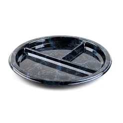 Plasttallrik 3-fack rPET Svart Marmorerad Ø26cm