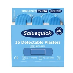 Plåster Salvequick Detectable Refill 51030127 Blå 35st
