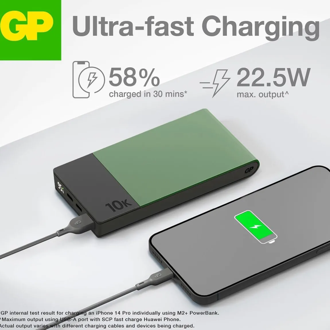 Powerbank GP M2+ 10000mAh Grön