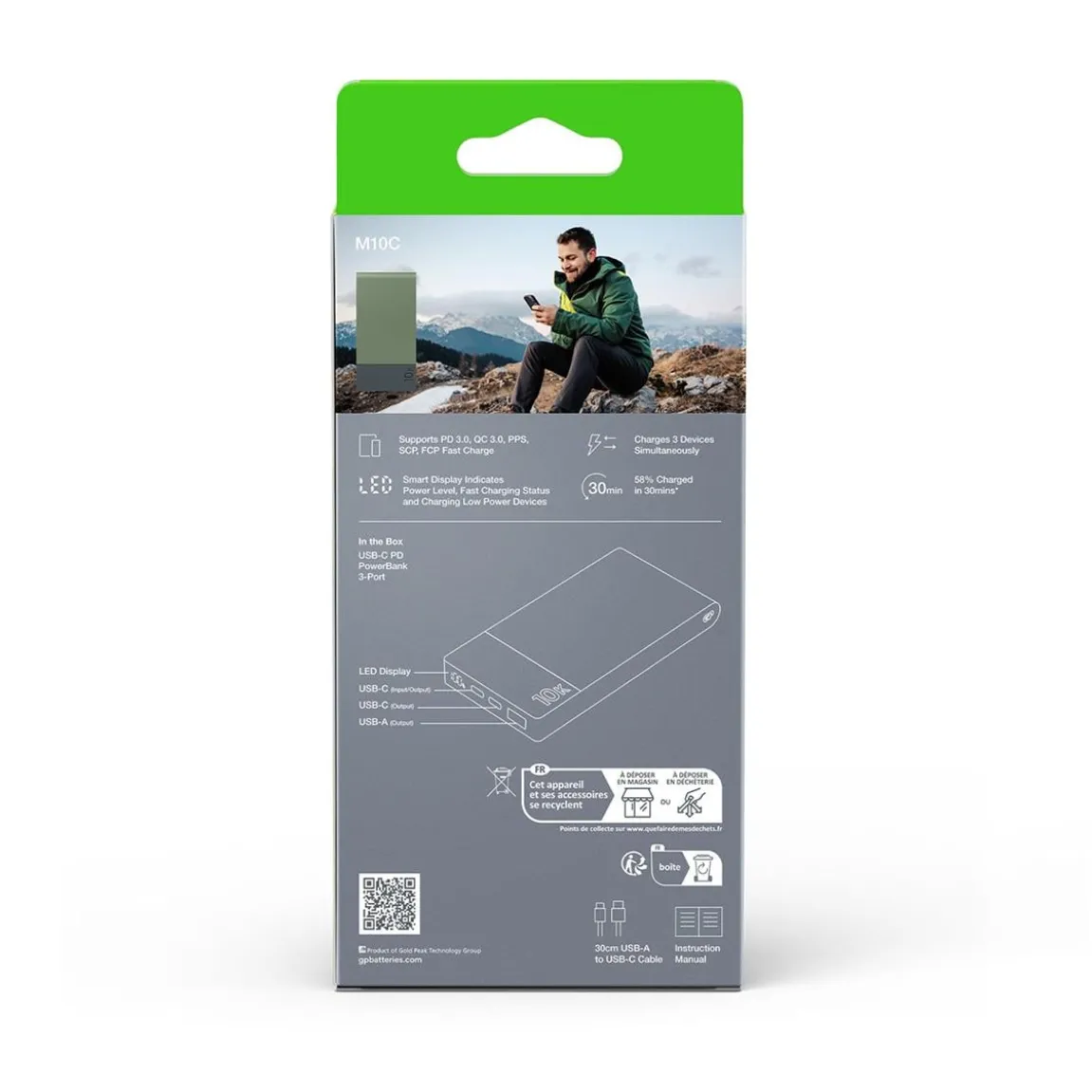 Powerbank GP M2+ 10000mAh Grön