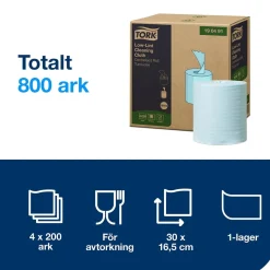 Rengöringsduk Tork W10 Precision Turkos 16,5cm x 60m