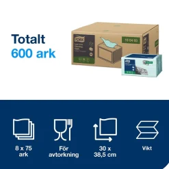 Rengöringsduk Tork W8 Precision Turkos 30x38,5cm