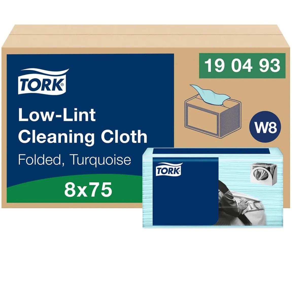 Rengöringsduk Tork W8 Precision Turkos 30x38,5cm