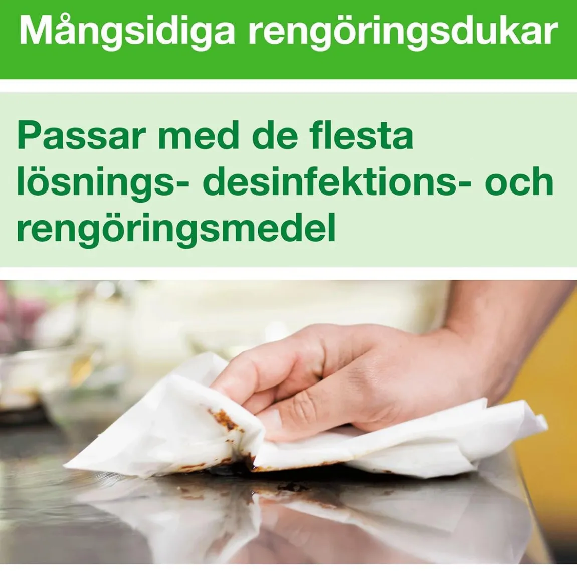 Rengöringsduk Tork W8 Slitstark Vit 30x38,5cm