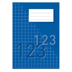 Räknehäfte Rutat 10x10mm 24 Blad Blå A5 70g