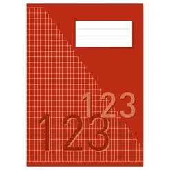 Räknehäfte Rutat 5x10mm 40 Blad Röd A4 70g