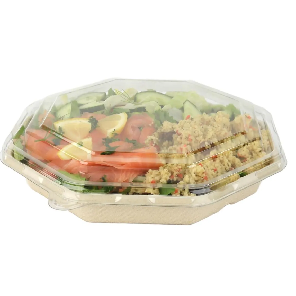 Salladsskål Bagasse Octagon 230x230x30mm