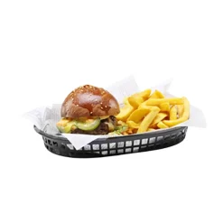 Serveringskorg Hendi Oval PP Svart 275x175x38mm