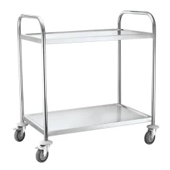 Serveringsvagn Hendi Rostfitt Stål 2 Plan 2 Låsbara Hjul 905x585x945mm