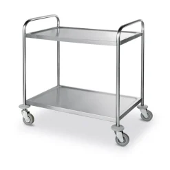 Serveringsvagn Hendi Rostfitt Stål 2 Plan 2 Låsbara Hjul 905x585x945mm