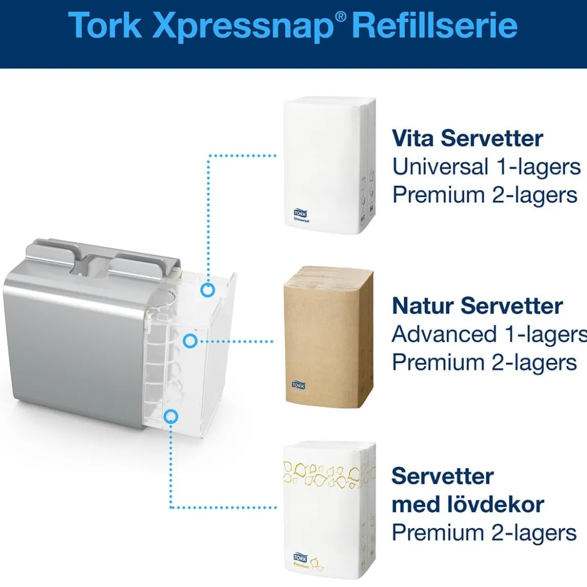 Servettdispenser Tork Xpressnap N4 Bordsmodell Aluminium