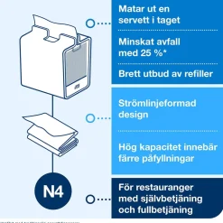 Servettdispenser Tork Xpressnap N4 Bordsmodell Aluminium