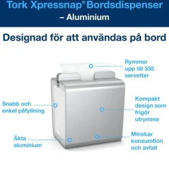 Servettdispenser Tork Xpressnap N4 Bordsmodell Aluminium